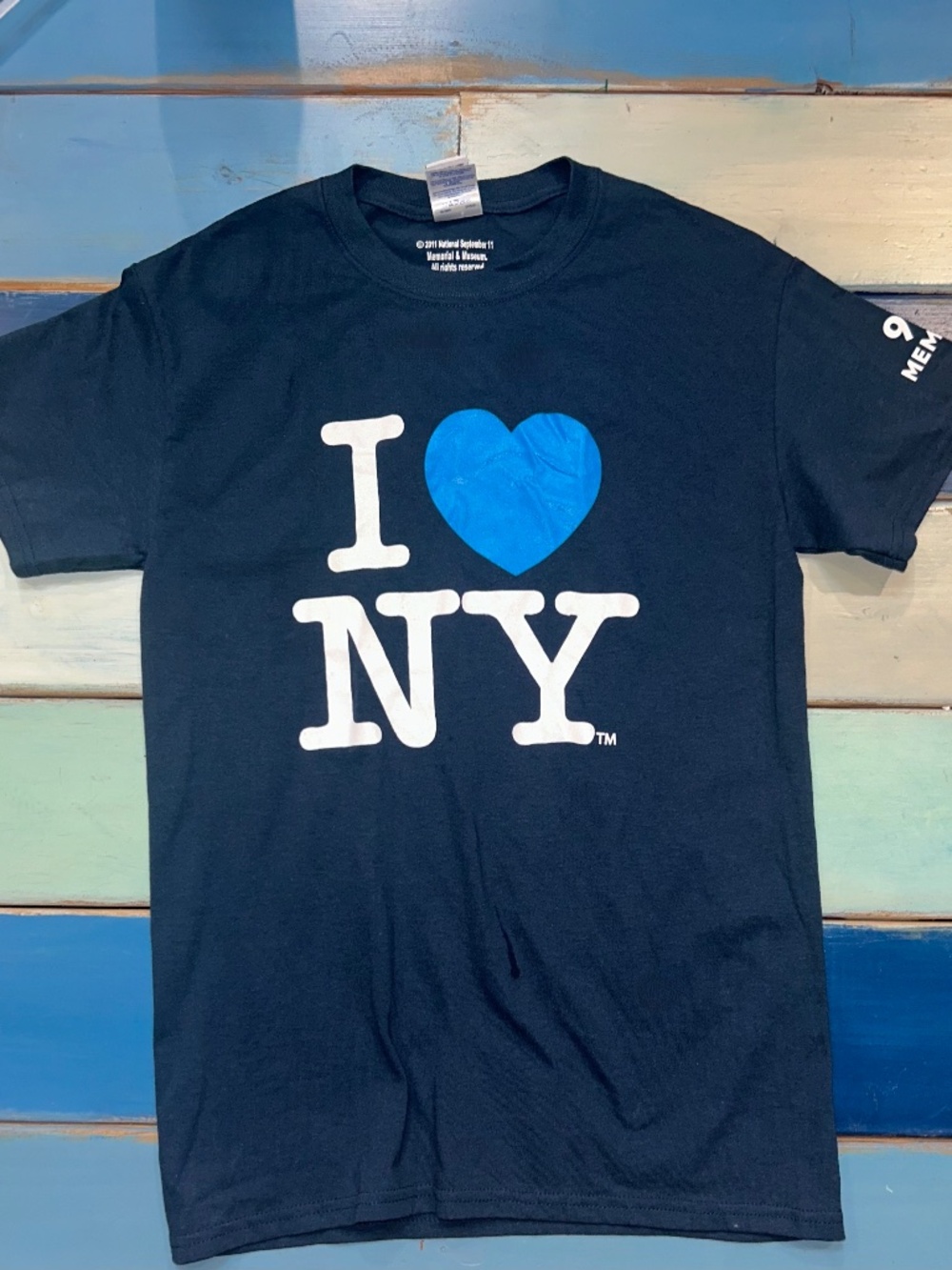 I Love NY 9/11 Memorial Museum Graphic T-Shirt Navy Blue Unisex Small